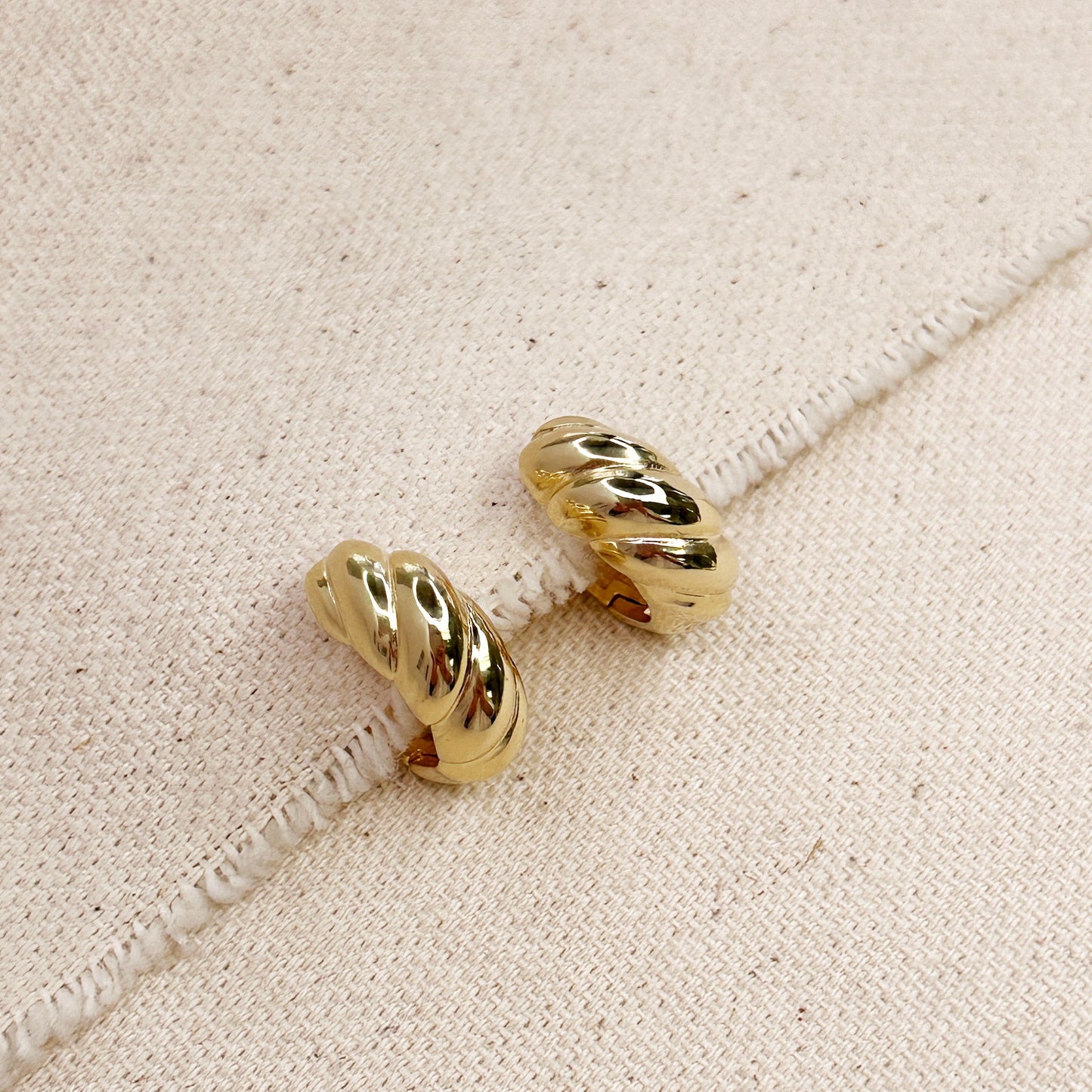 Croissant Clicker Hoop Earrings - Chunky Statement Hoops for Women