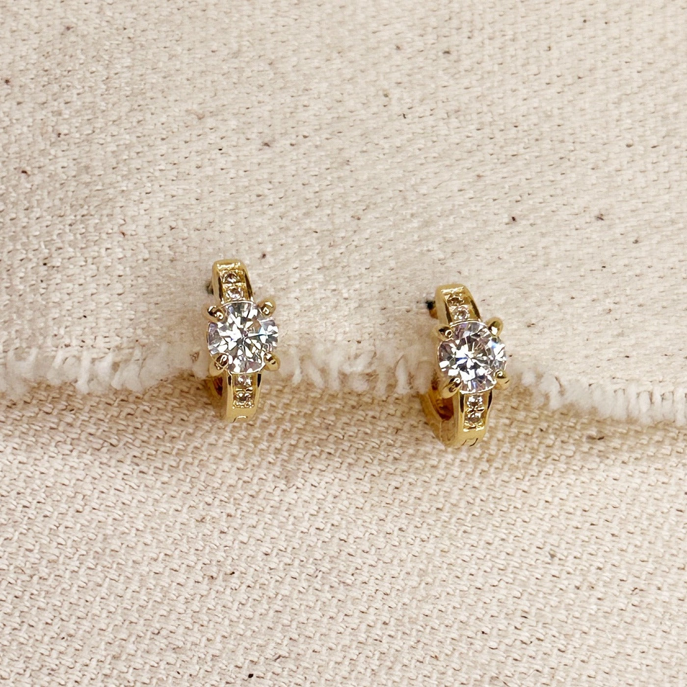 Mini CZ Clicker Hoop Earrings - Dainty Sparkle Earrings for Women