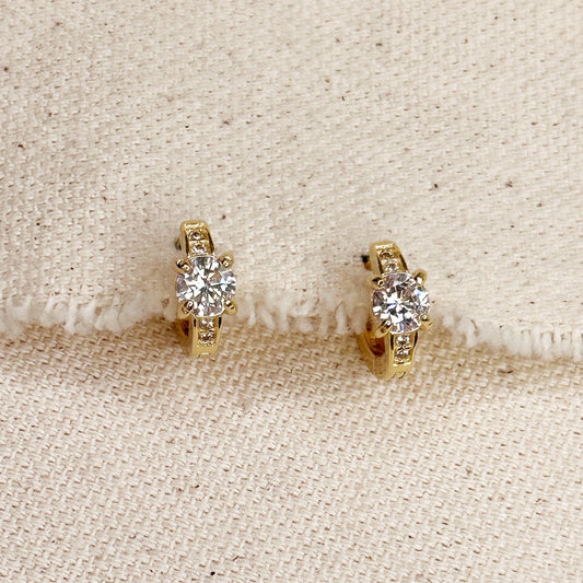 Mini CZ Clicker Hoop Earrings - Dainty Sparkle Earrings for Women