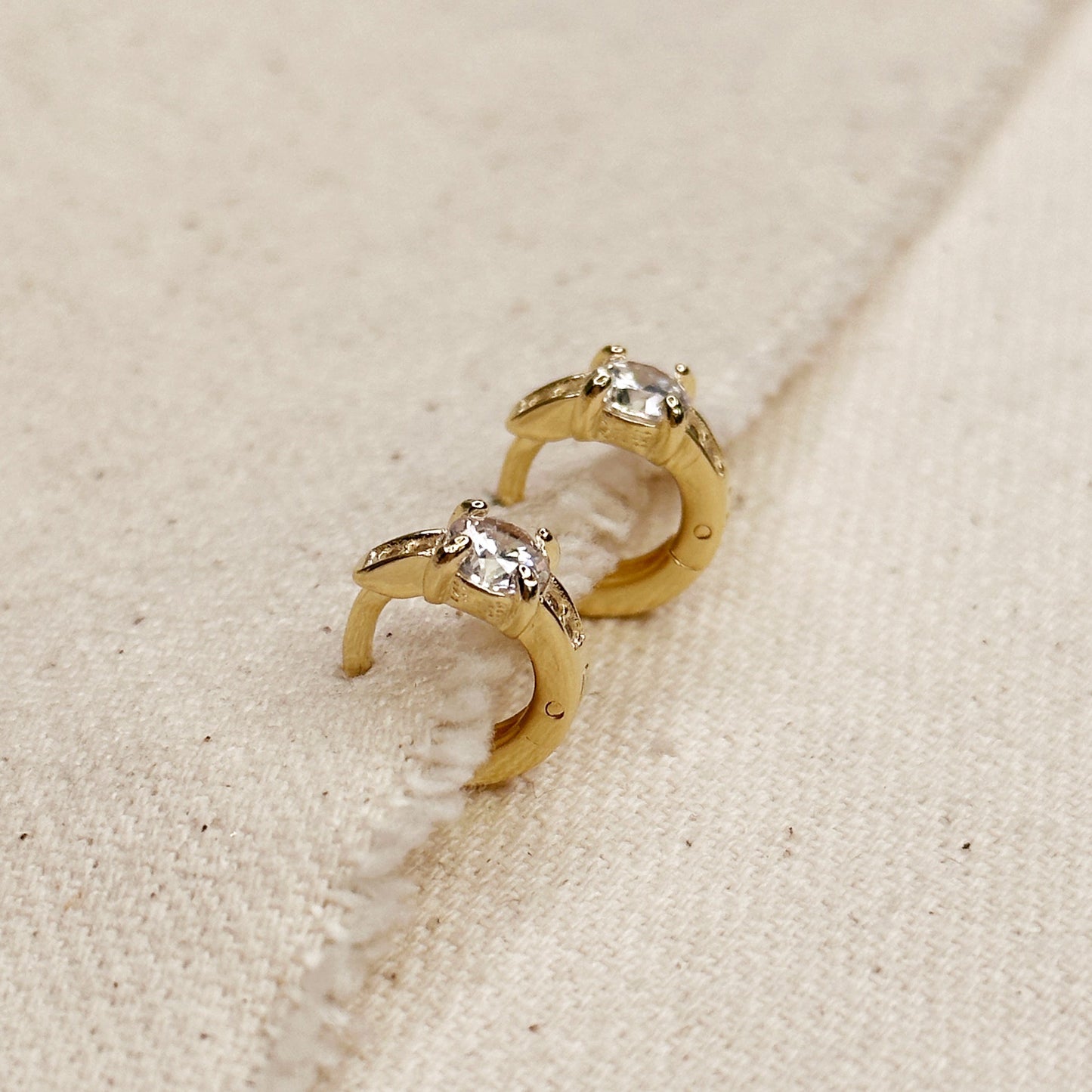 Mini CZ Clicker Hoop Earrings - Dainty Sparkle Earrings for Women