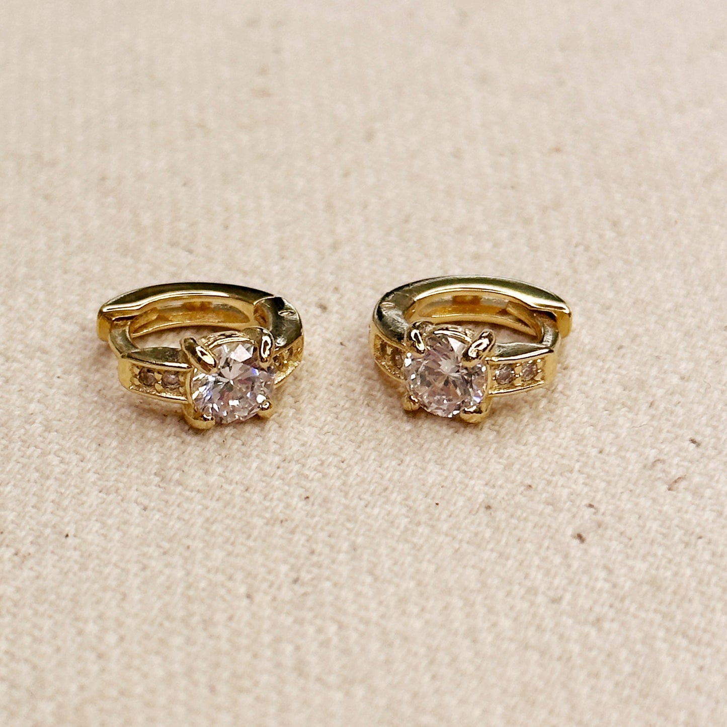 Mini CZ Clicker Hoop Earrings - Dainty Sparkle Earrings for Women