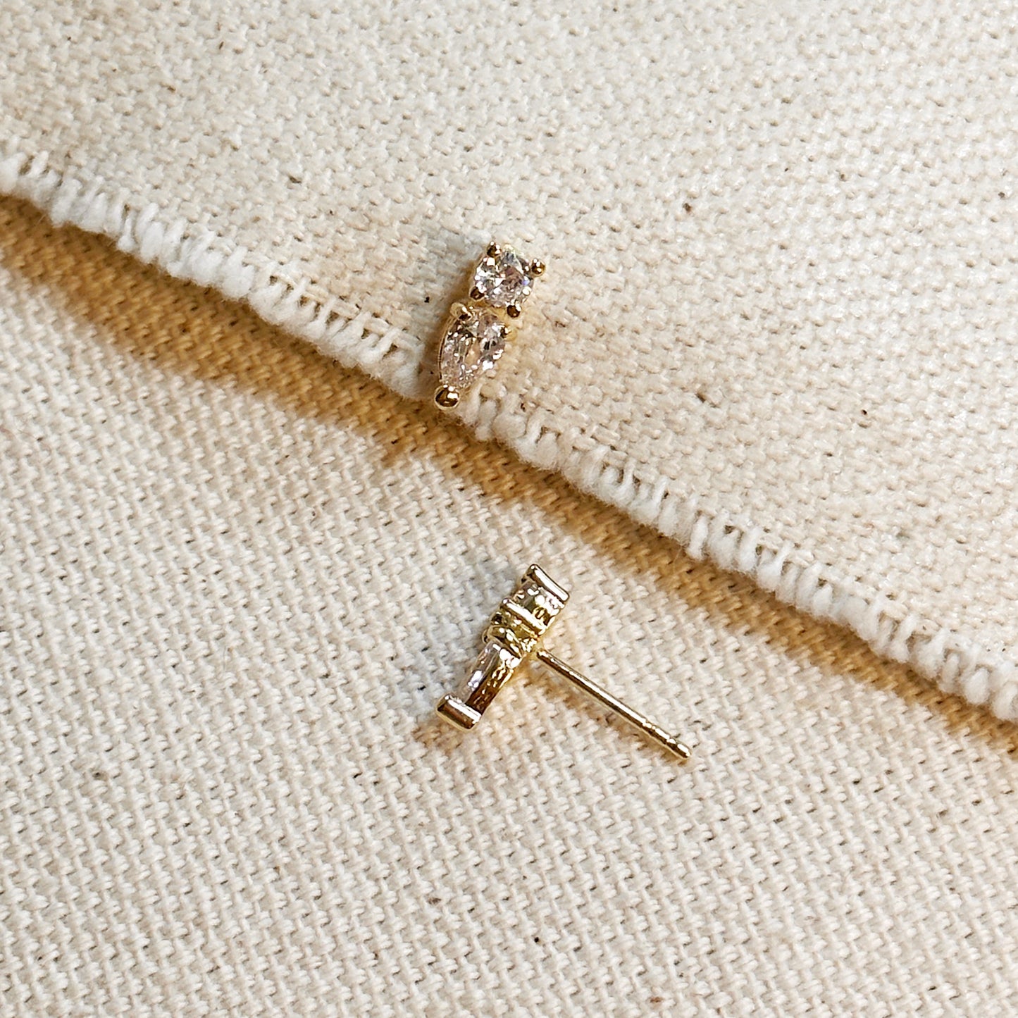 Mini CZ Drop Stud Earrings - Dainty Sparkly Teardrop Earrings for Women | Minimalist Glamour