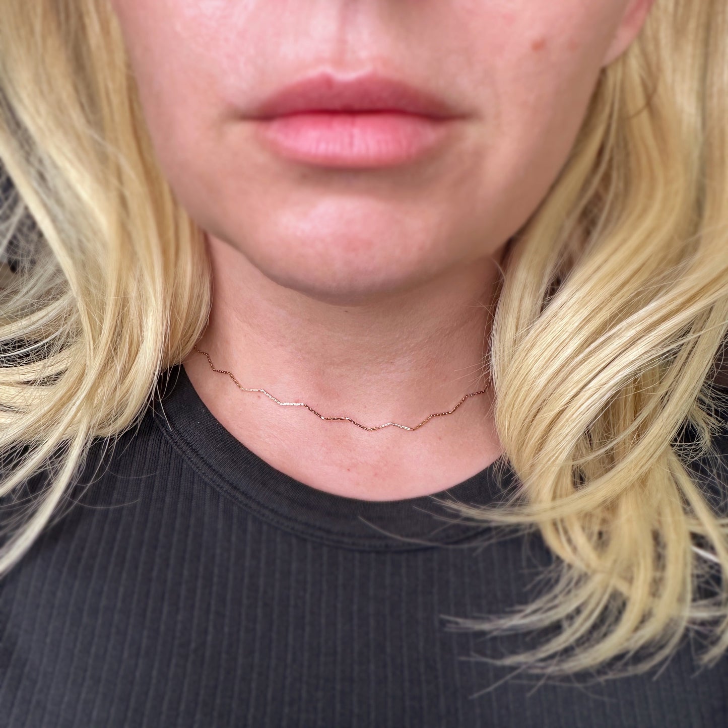 Zig Zag Choker Necklace for Women | Adjustable Gold Choker | Trendy Statement Choker