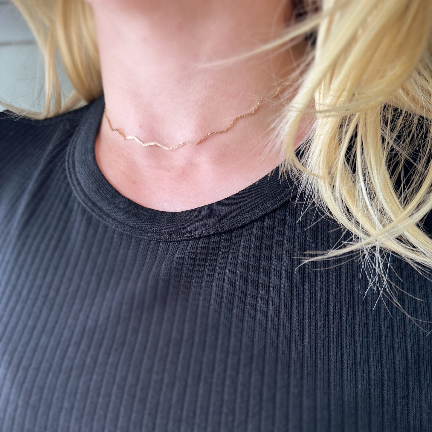 Zig Zag Choker Necklace for Women | Adjustable Gold Choker | Trendy Statement Choker