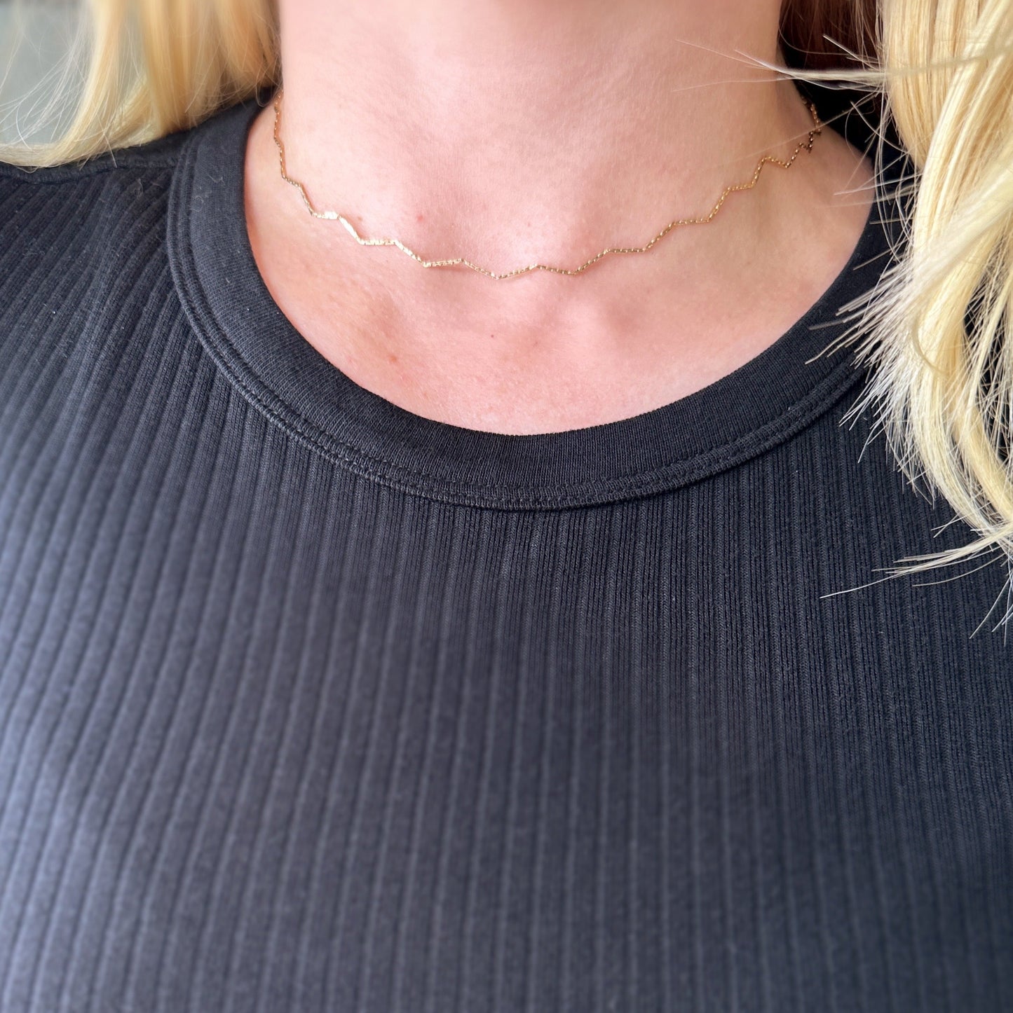 Zig Zag Choker Necklace for Women | Adjustable Gold Choker | Trendy Statement Choker