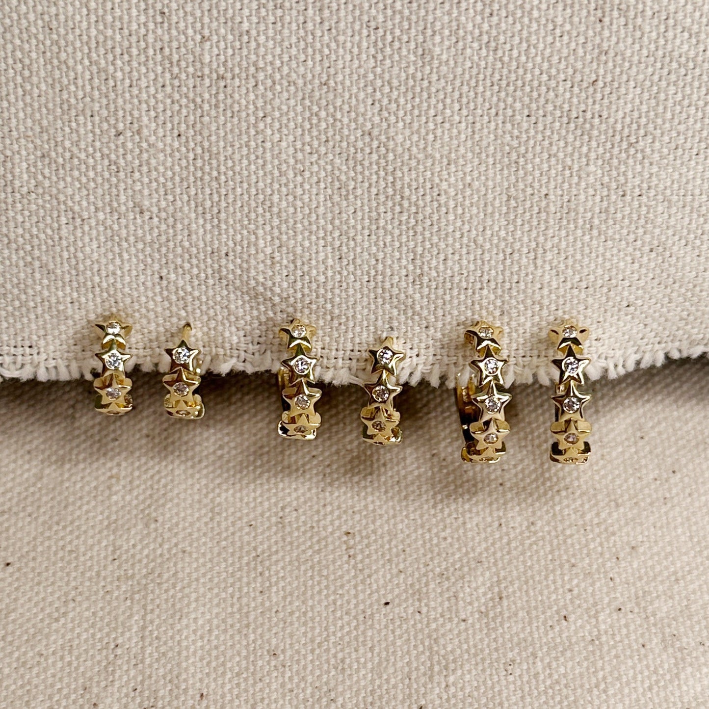 CZ Stars Hoop Earrings for Women - Star Clicker Hoops