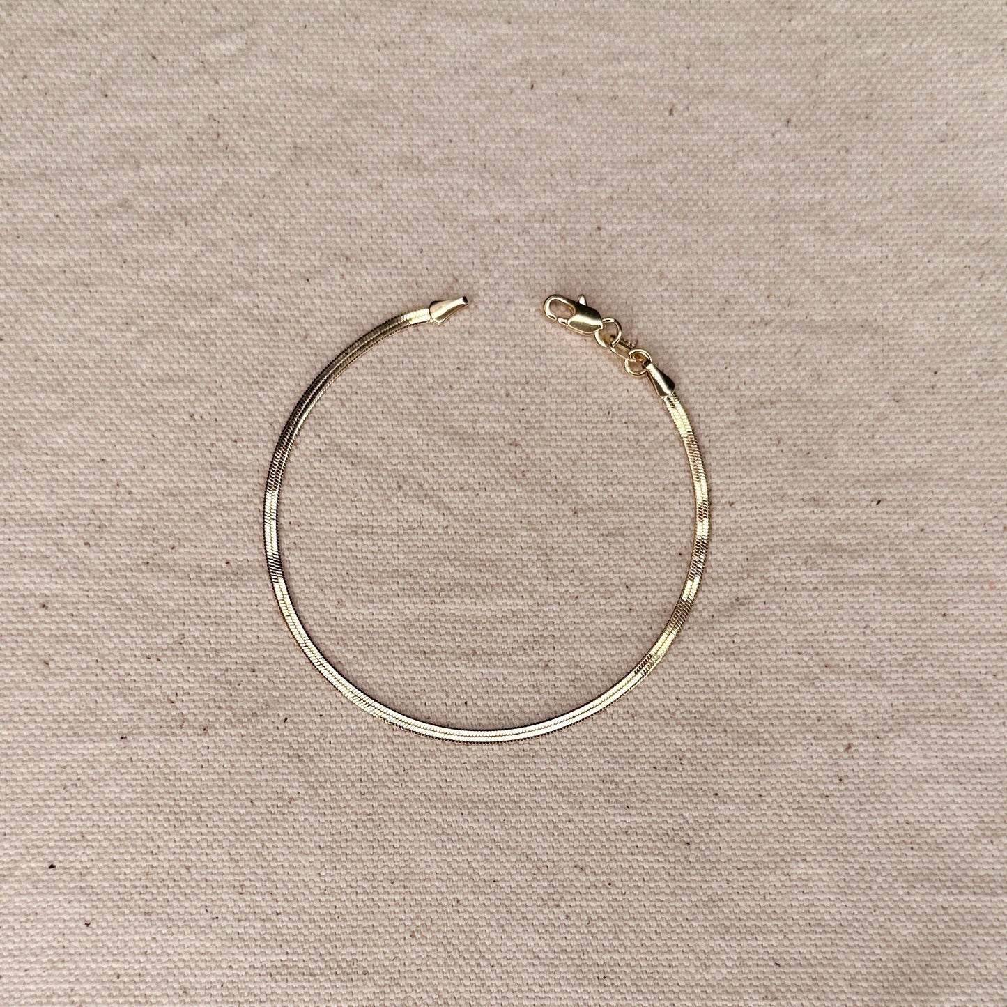 Chunky Herringbone Bracelet | Thick 2mm Chain Bracelet | Vintage Style Gold Bracelet | Luxury Layering Bracelet