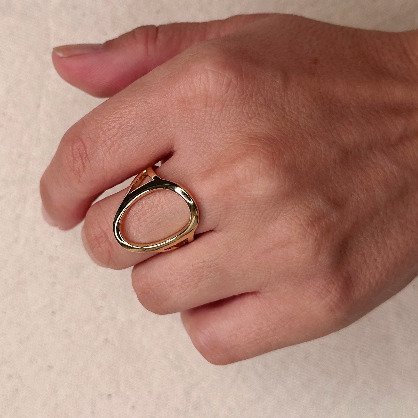Oval Ring for Women - Geometric Statement Ring | Hypoallergenic Waterproof Jewelry