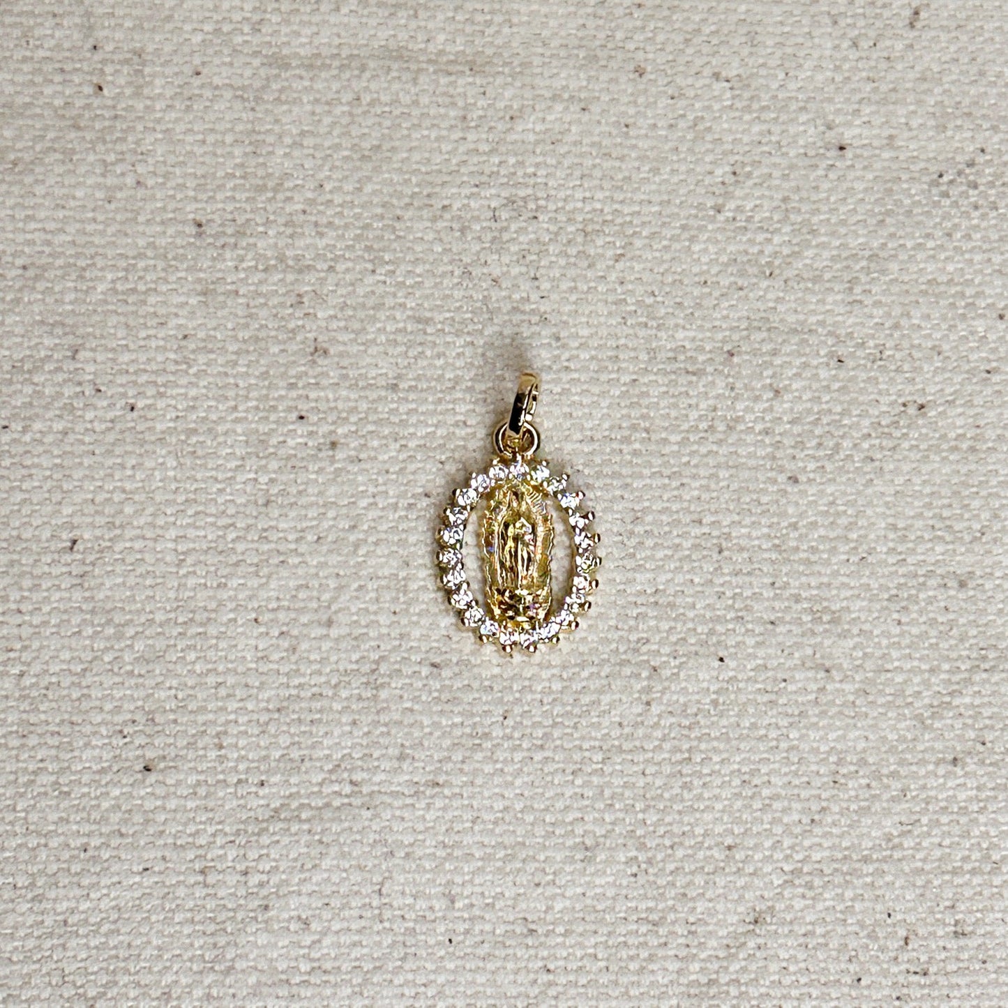 Lady of Guadalupe Pendant - Religious Jewelry with CZ