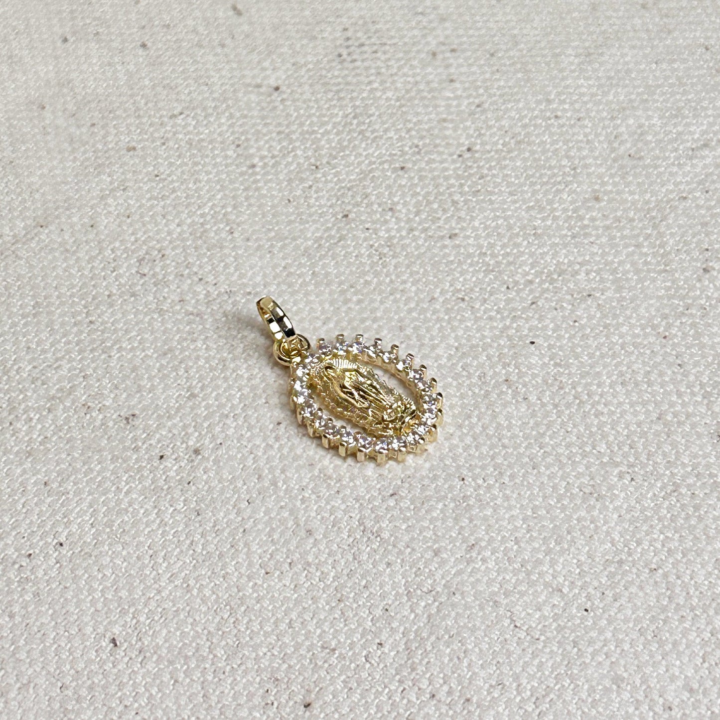 Lady of Guadalupe Pendant - Religious Jewelry with CZ
