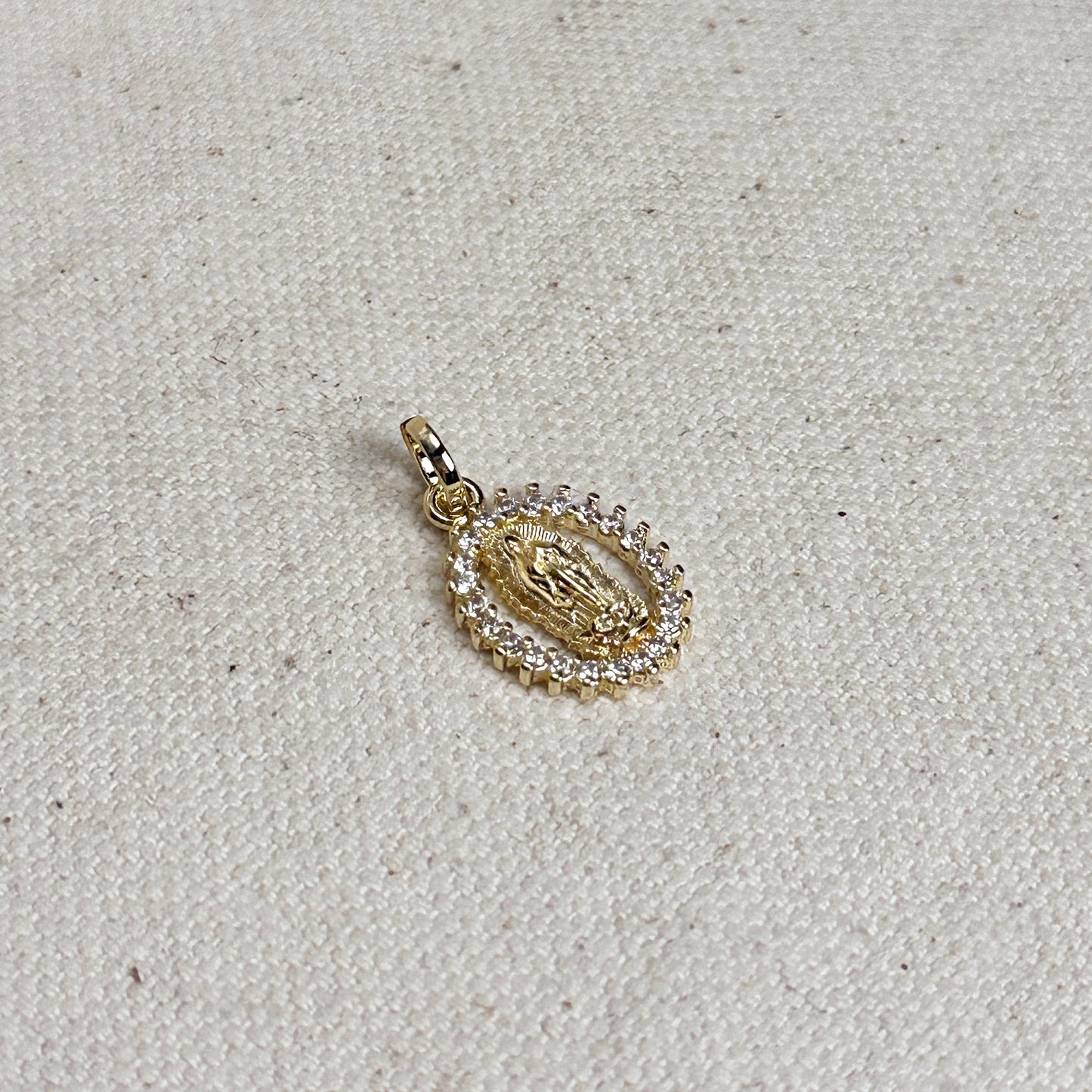 Lady of Guadalupe Pendant - Religious Jewelry with CZ