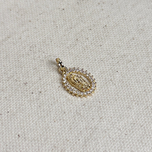 Lady of Guadalupe Pendant - Religious Jewelry with CZ