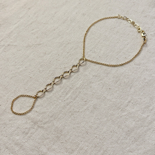 Diamond Cut Hand Chain Bracelet for Women - Adjustable Finger Ring Chain | Statement Body Jewelry