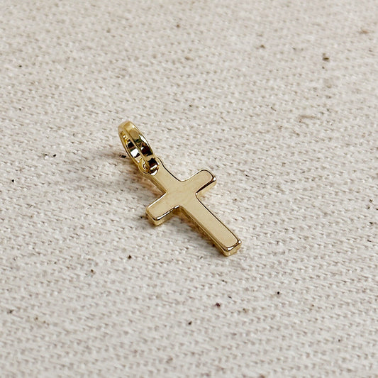 Mini Cross Pendant for Women - Small Polished Christian Necklace Charm