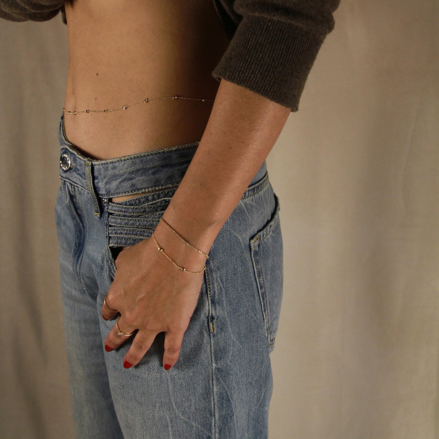 CZ Belly Chain - Sparkling Body Chain Jewelry for Women