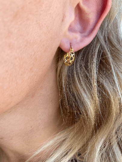 GoldFi Very Light 18k Gold Filled Hallowed Detail Hoop Earrings 12mm, 16mm Gold Hoops Vintage Style Clasp Components Wholesale And Jewelry Supplies