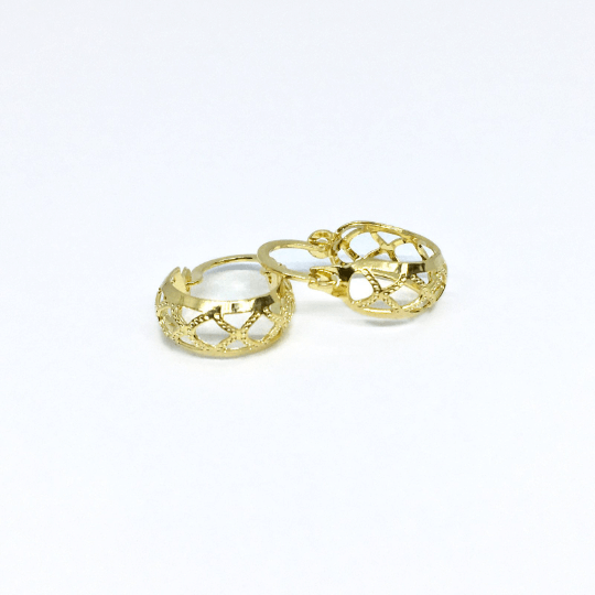 GoldFi Very Light 18k Gold Filled Hallowed Detail Hoop Earrings 12mm, 16mm Gold Hoops Vintage Style Clasp Components Wholesale And Jewelry Supplies