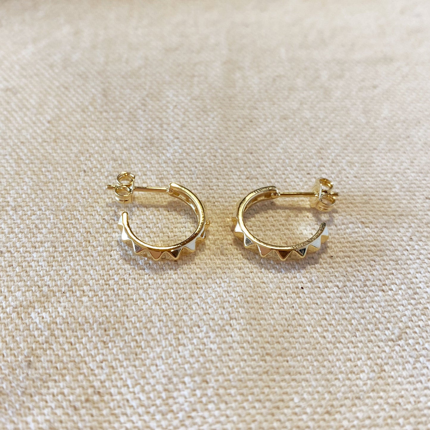 Spiked C-Hoop Earrings for Women | Edgy Modern Hoops | Unique Spike Detail Earrings