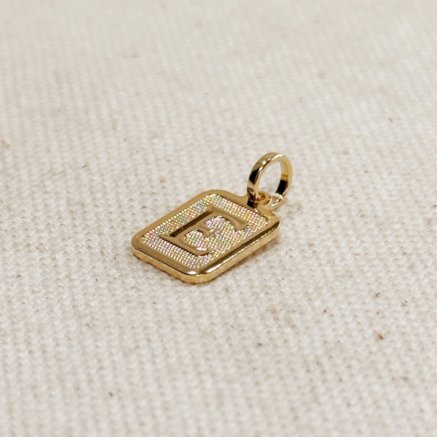 Personalized Initial Pendant - Textured Letter Necklace Charm for Women