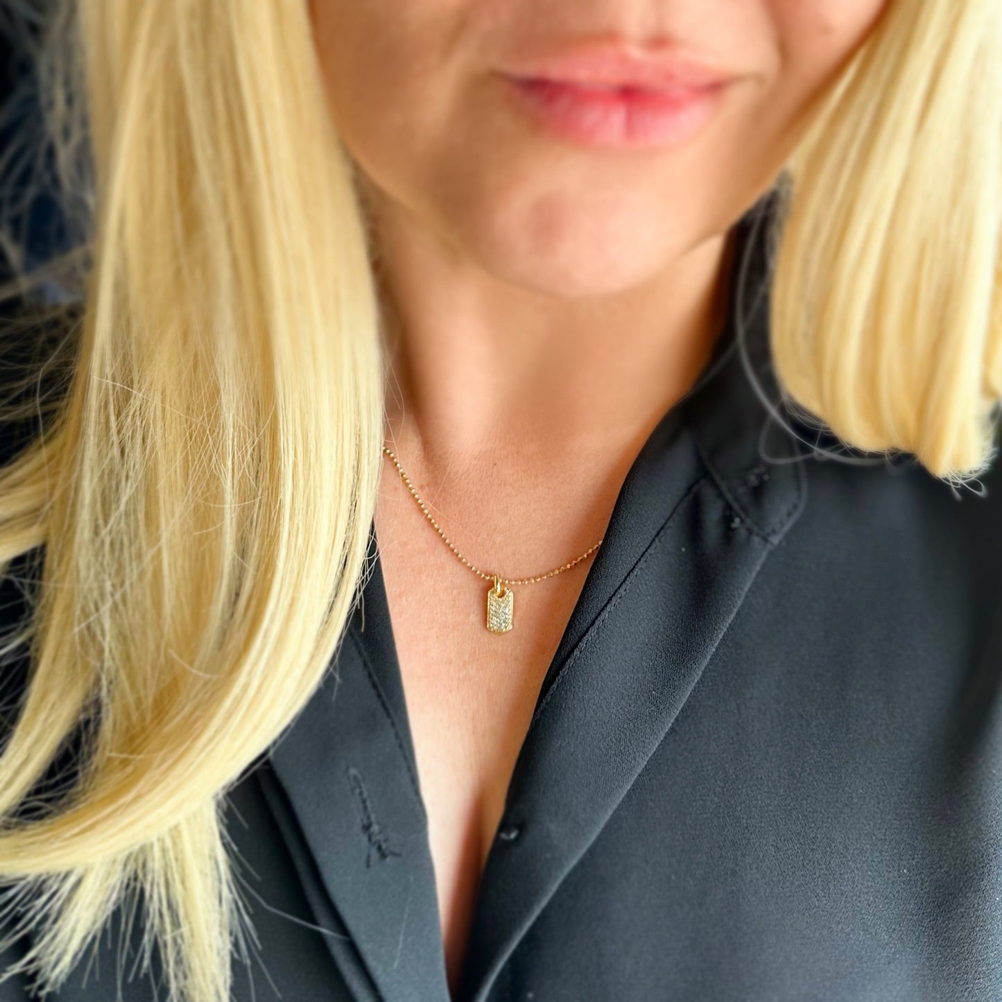 Mini Dog Tag Necklace - Dainty Personalized Pendant for Women