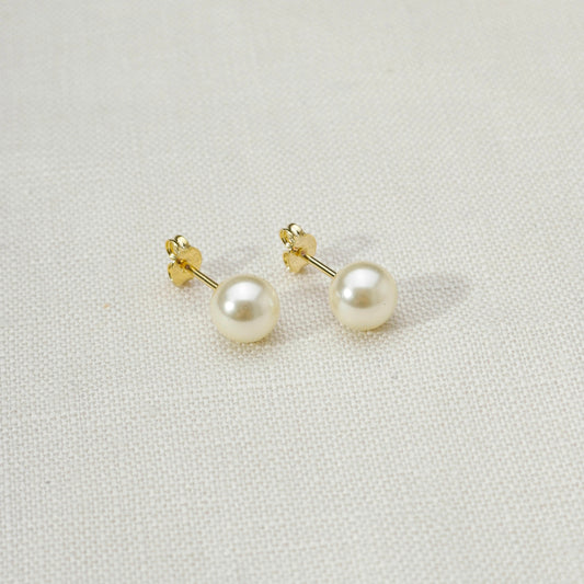 Pearl Stud Earrings for Women - 6mm Korean Pearl Studs