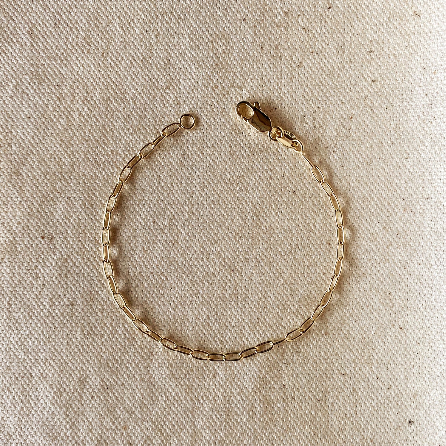 Cable Link Bracelet | Charm Bracelet 2.5mm | Dainty Chain Bracelet