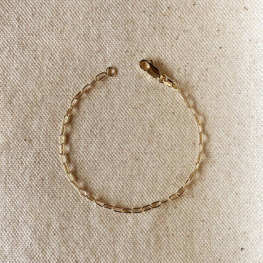Cable Link Bracelet | Charm Bracelet 2.5mm | Dainty Chain Bracelet