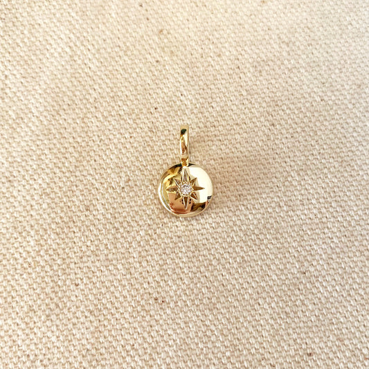 Mini Starburst Pendant for Women | CZ Diamond Star Charm | Celestial Jewelry