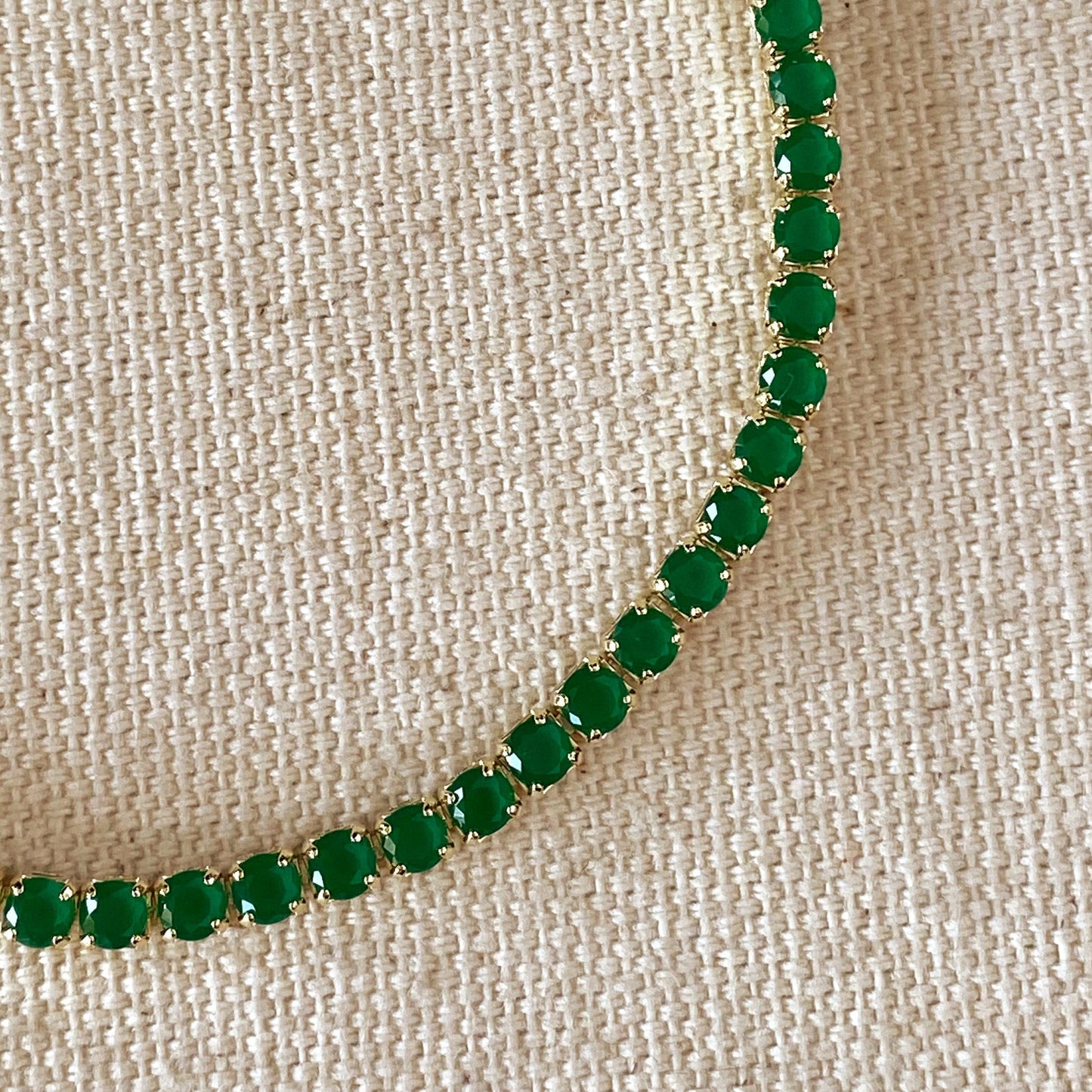 Emerald Green Tennis Bracelet | CZ Bracelet | 3mm Green Stone Bracelet | Colorful Tennis Bracelet