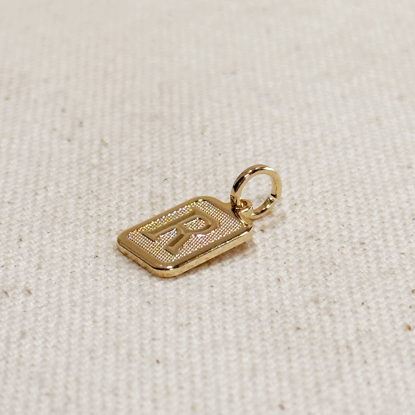 Personalized Initial Pendant - Textured Letter Necklace Charm for Women
