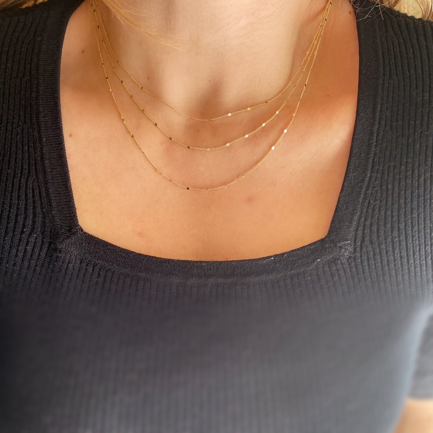 Delicate 18k Gold Filled Curb Chain Necklace - 1mm Dainty Layering Chain for Women