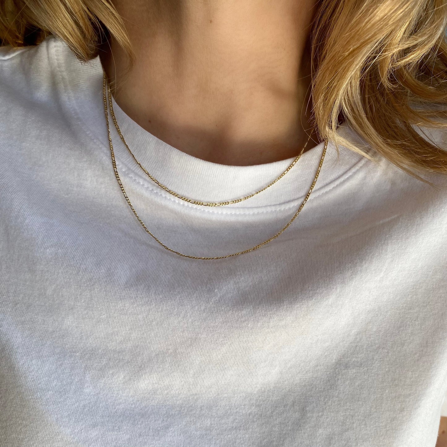 Delicate Figaro Chain Necklace - Thin 1.5mm Chain for Women