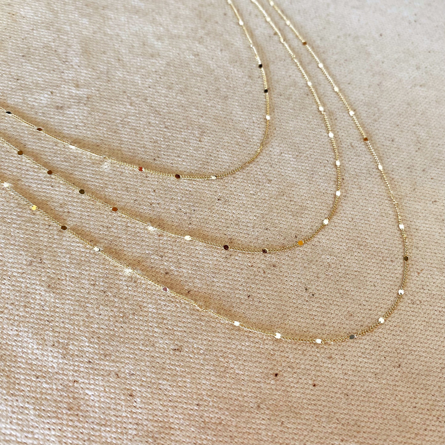 Delicate 18k Gold Filled Curb Chain Necklace - 1mm Dainty Layering Chain for Women