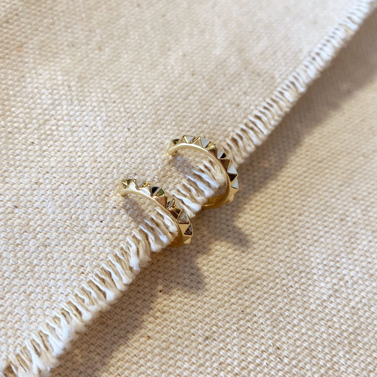 Spiked C-Hoop Earrings for Women | Edgy Modern Hoops | Unique Spike Detail Earrings