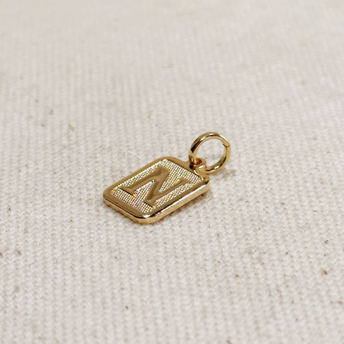 Personalized Initial Pendant - Textured Letter Necklace Charm for Women