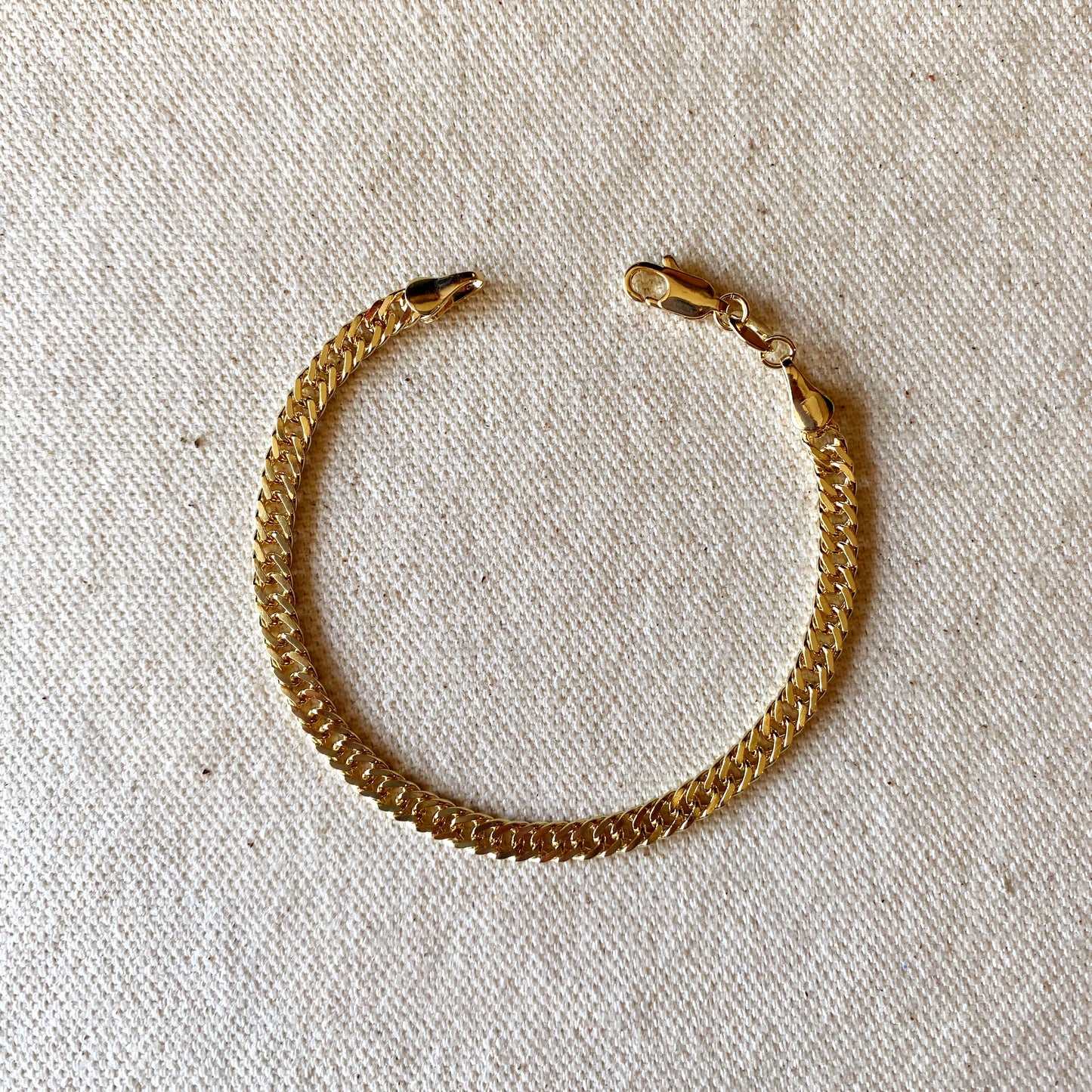 Curb Chain Bracelet for Women | 4mm Thick Cuban Link Bracelet | Luxury Everyday Jewelry
