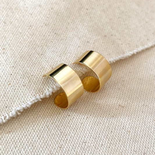 Semi Hoop Earrings for Women - Flat C Hoop Earrings | Hypoallergenic