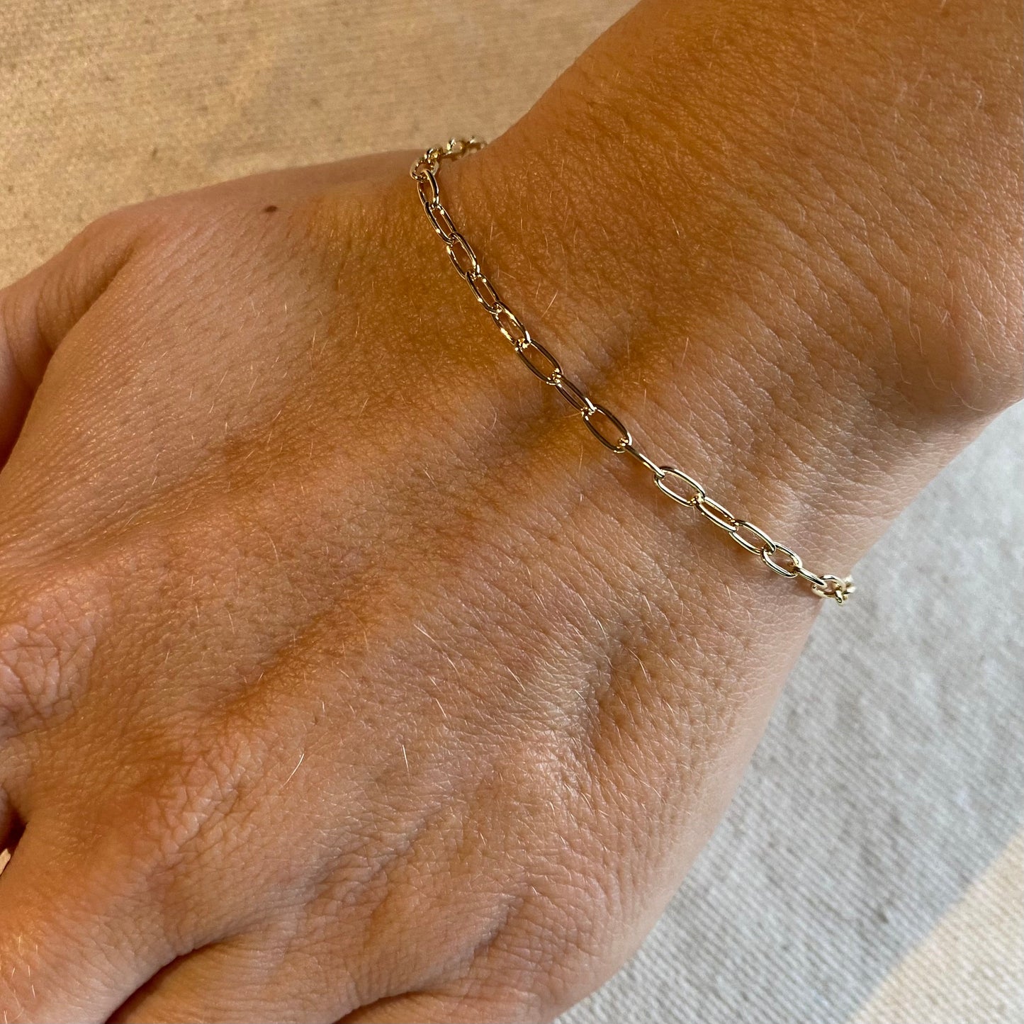 Cable Link Bracelet | Charm Bracelet 2.5mm | Dainty Chain Bracelet
