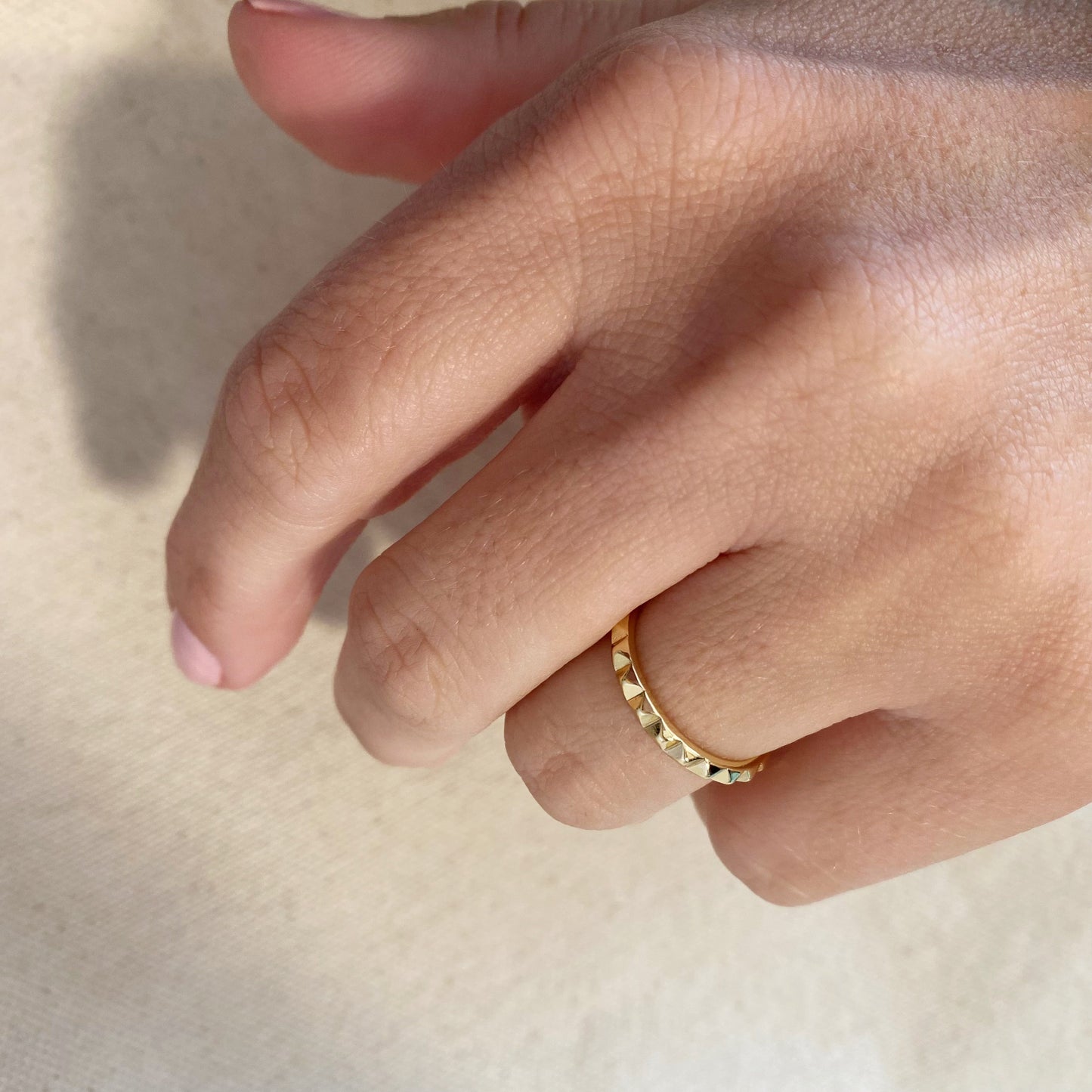 Spiked Band Ring for Women - Minimalist Stackable Ring