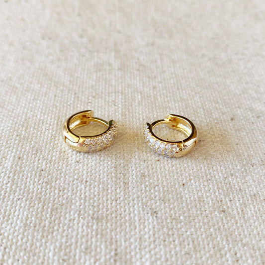 CZ Clicker Hoop Earrings - Sparkling Small Hoops with Cubic Zirconia