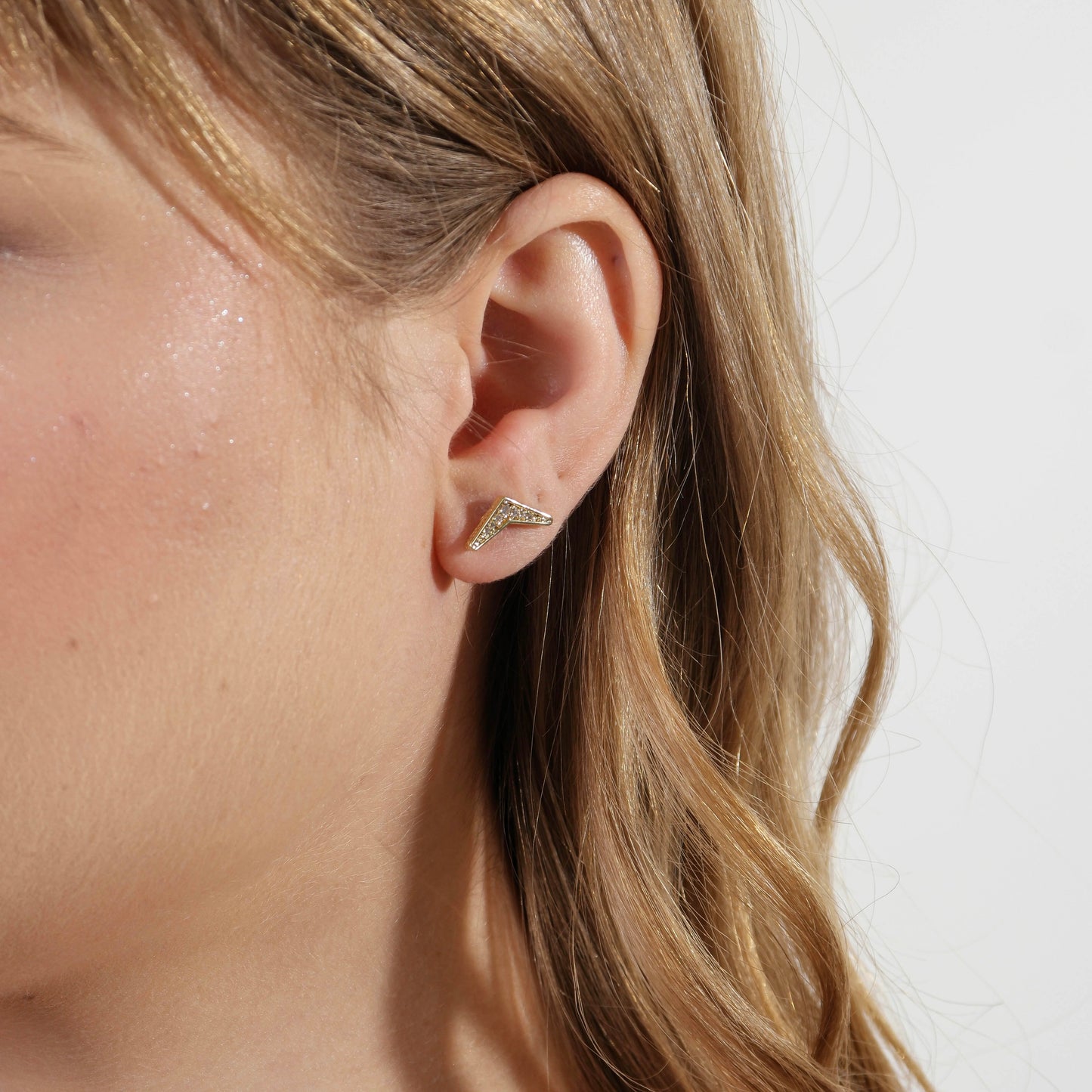 Dainty Ear Stacking Earrings - Small CZ Studs for Layering