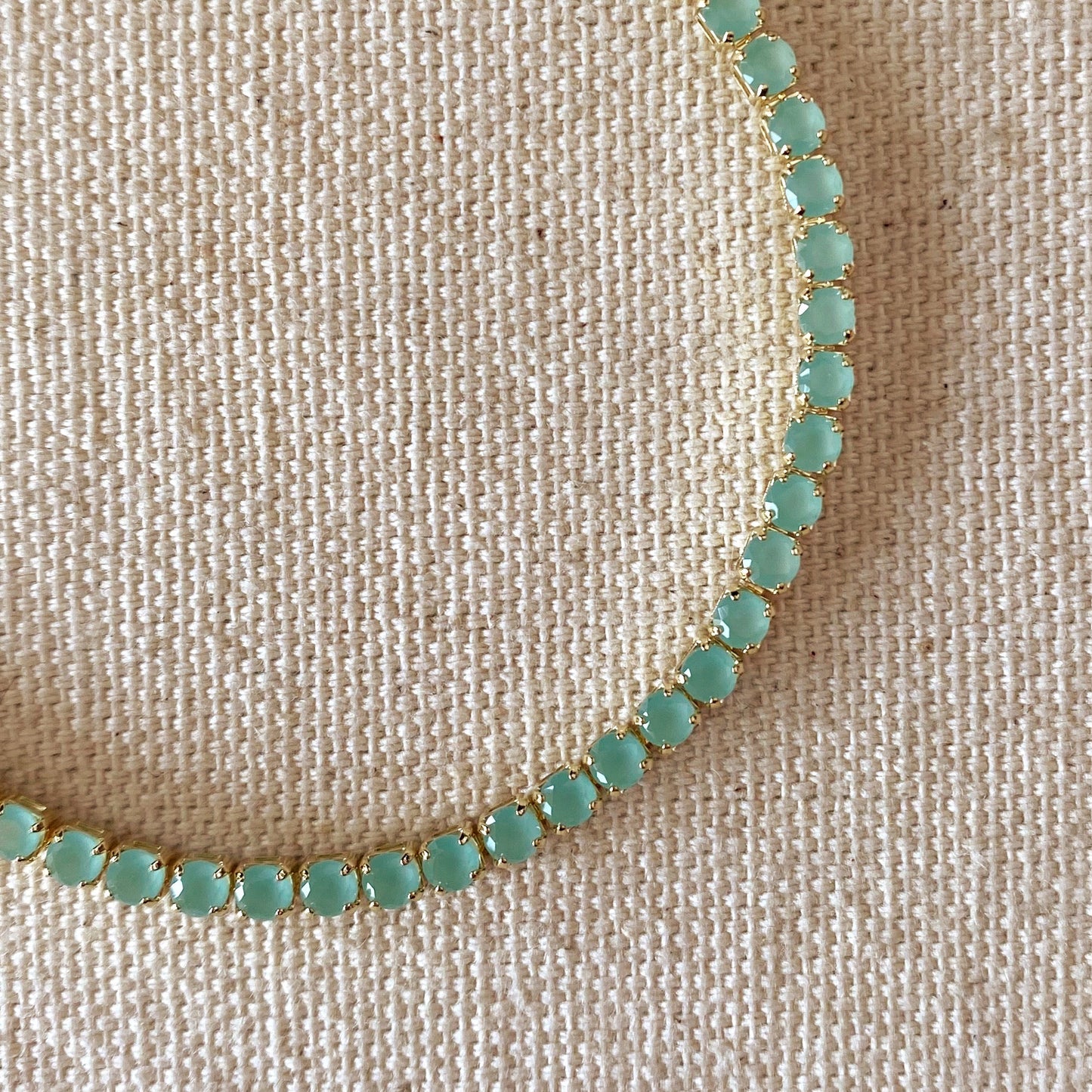 Mint Green CZ Tennis Bracelet - Adjustable Chain Bracelet