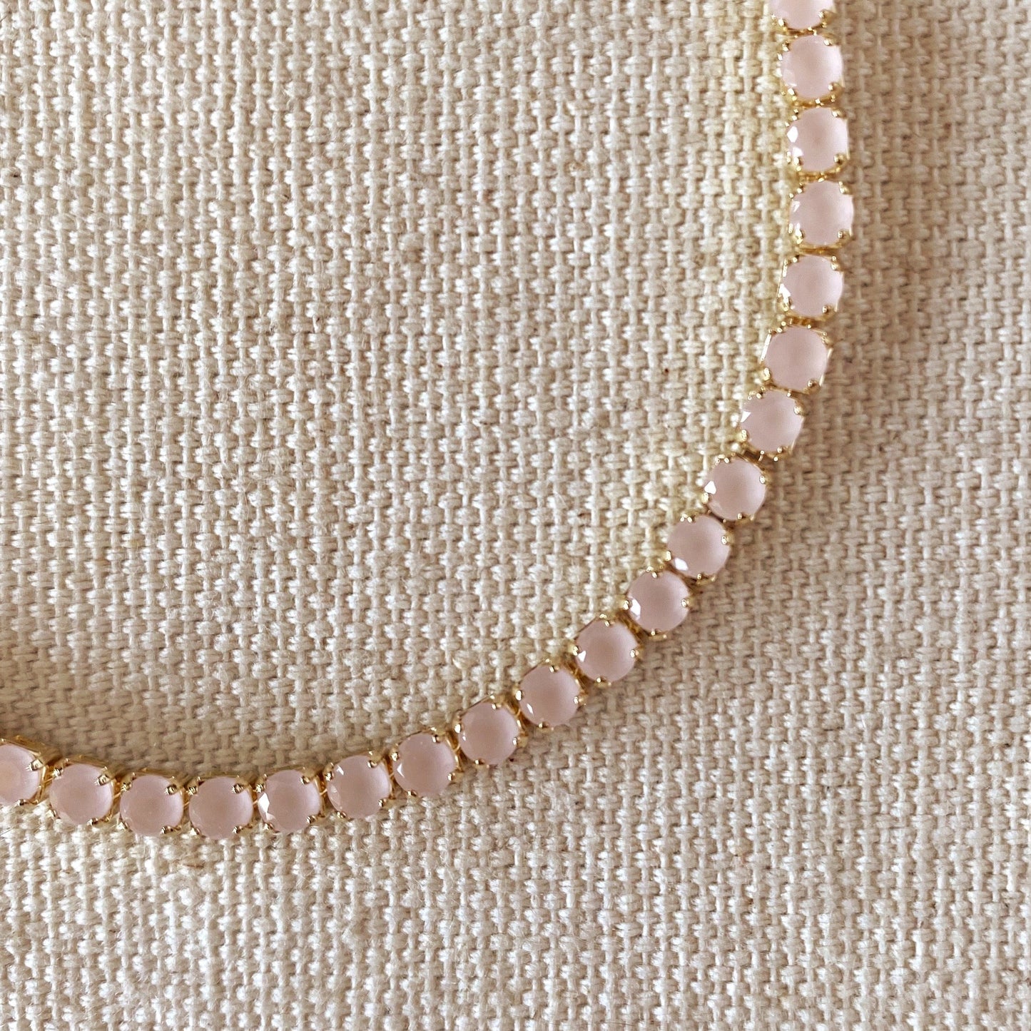 Nude Pink CZ Tennis Bracelet - Adjustable Chain Bracelet