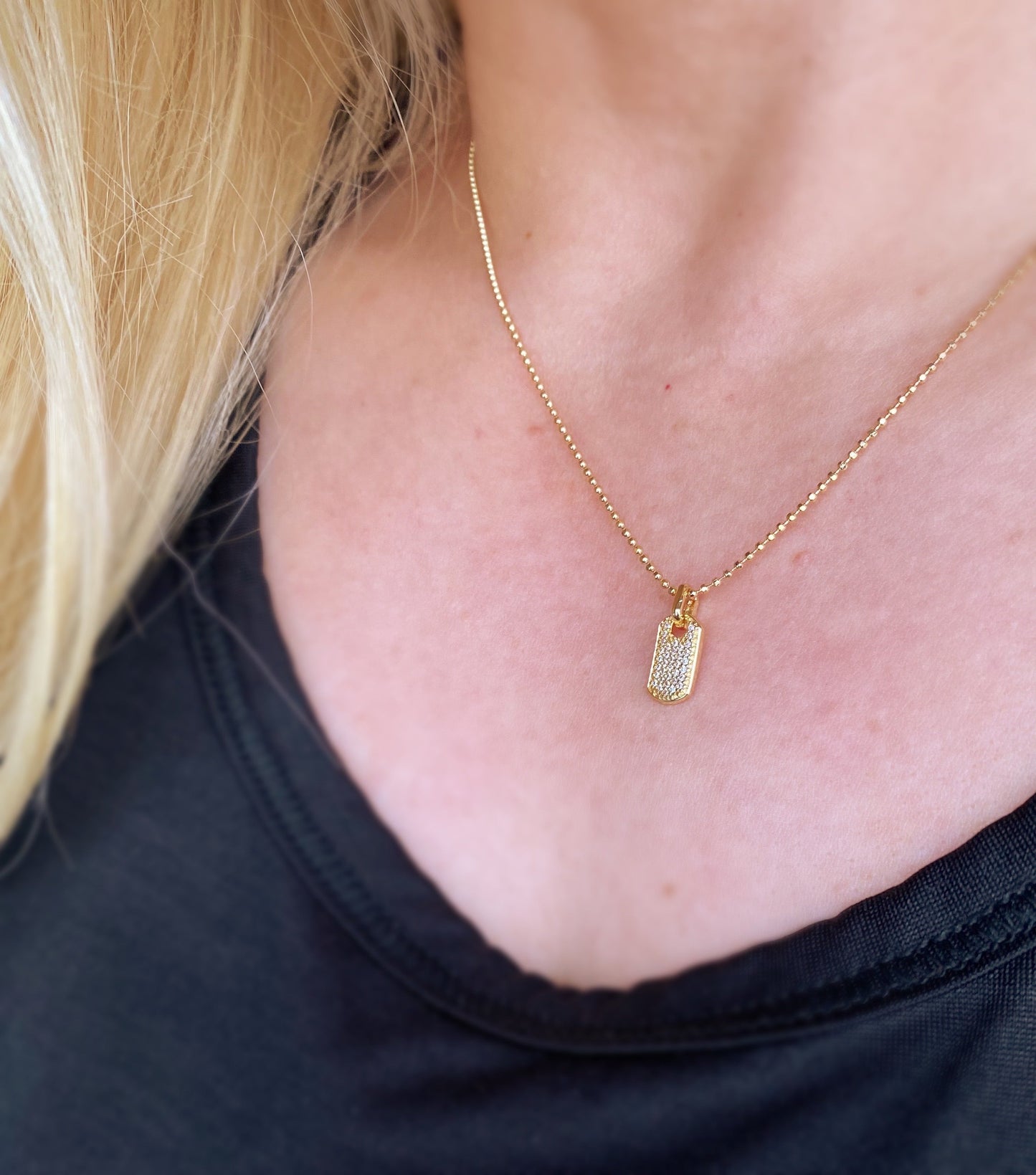 Mini Dog Tag Necklace - Dainty Personalized Pendant for Women