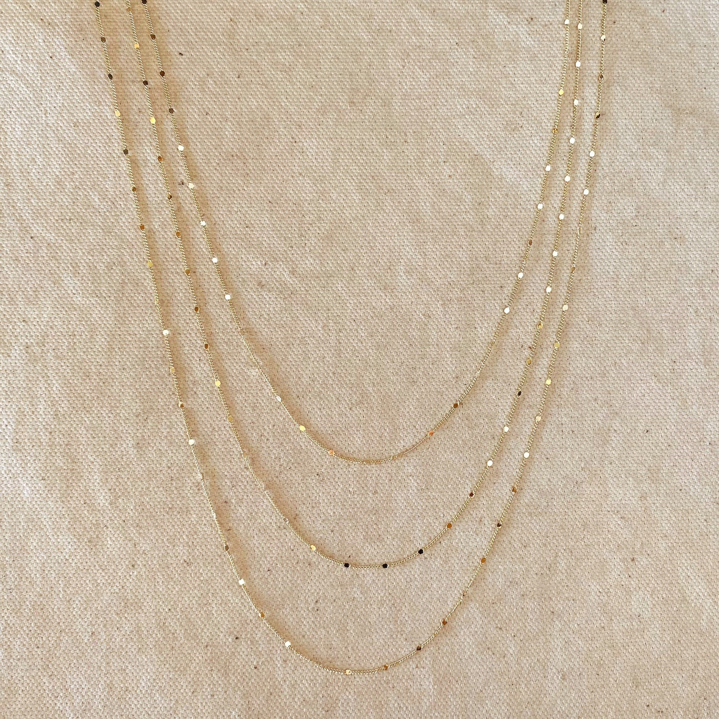 Delicate 18k Gold Filled Curb Chain Necklace - 1mm Dainty Layering Chain for Women