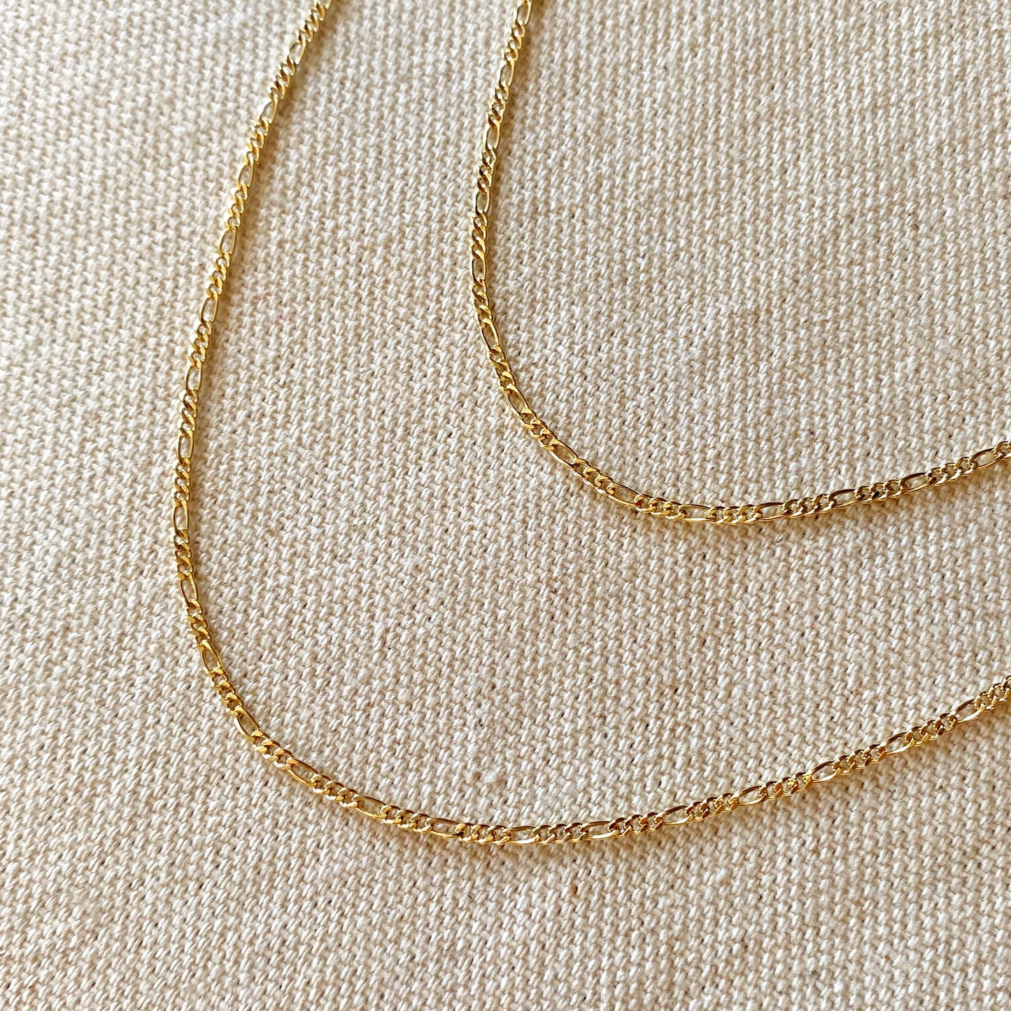 Delicate Figaro Chain Necklace - Thin 1.5mm Chain for Women
