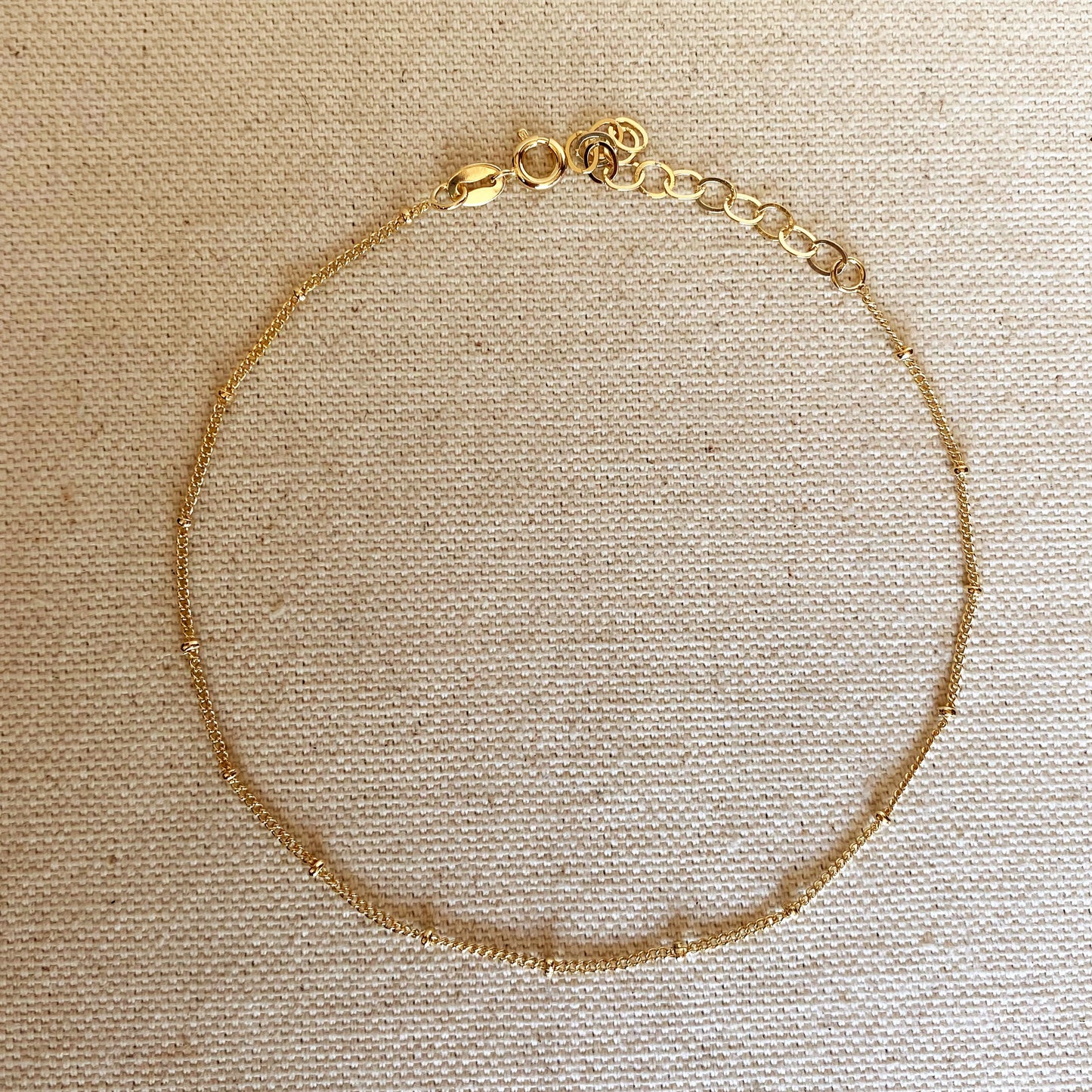 GoldFi 18k Gold Filled Satellite Chain Anklet
