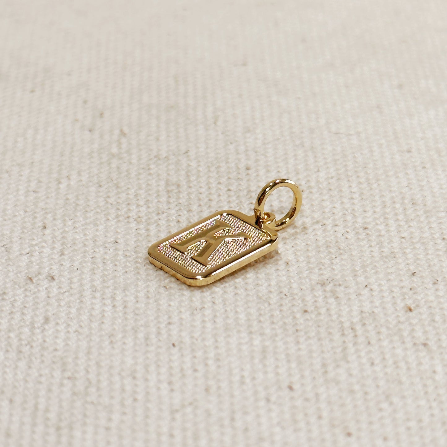 Personalized Initial Pendant - Textured Letter Necklace Charm for Women