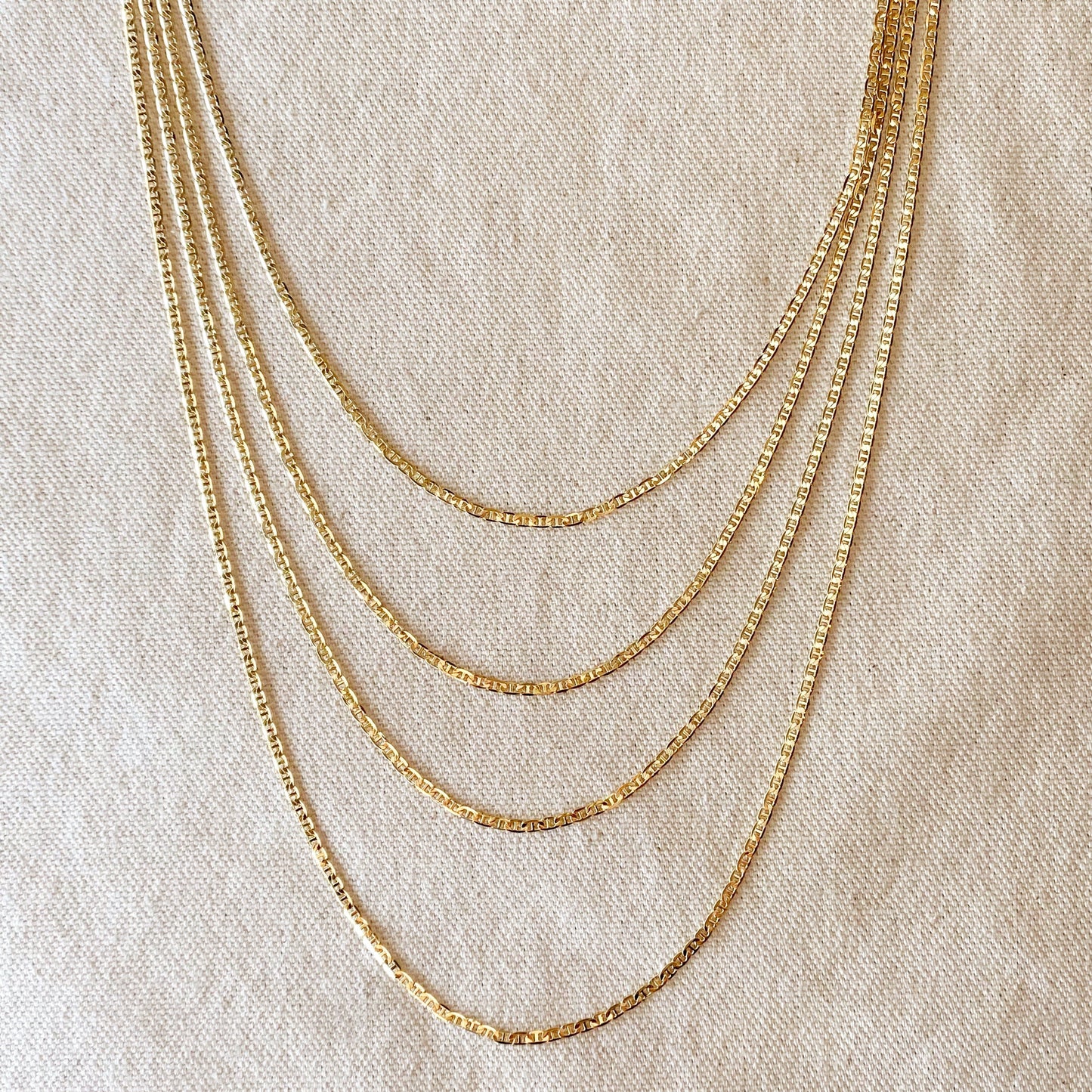 Flat Mariner Chain Necklace for Women - Dainty Minimalist Jewelry