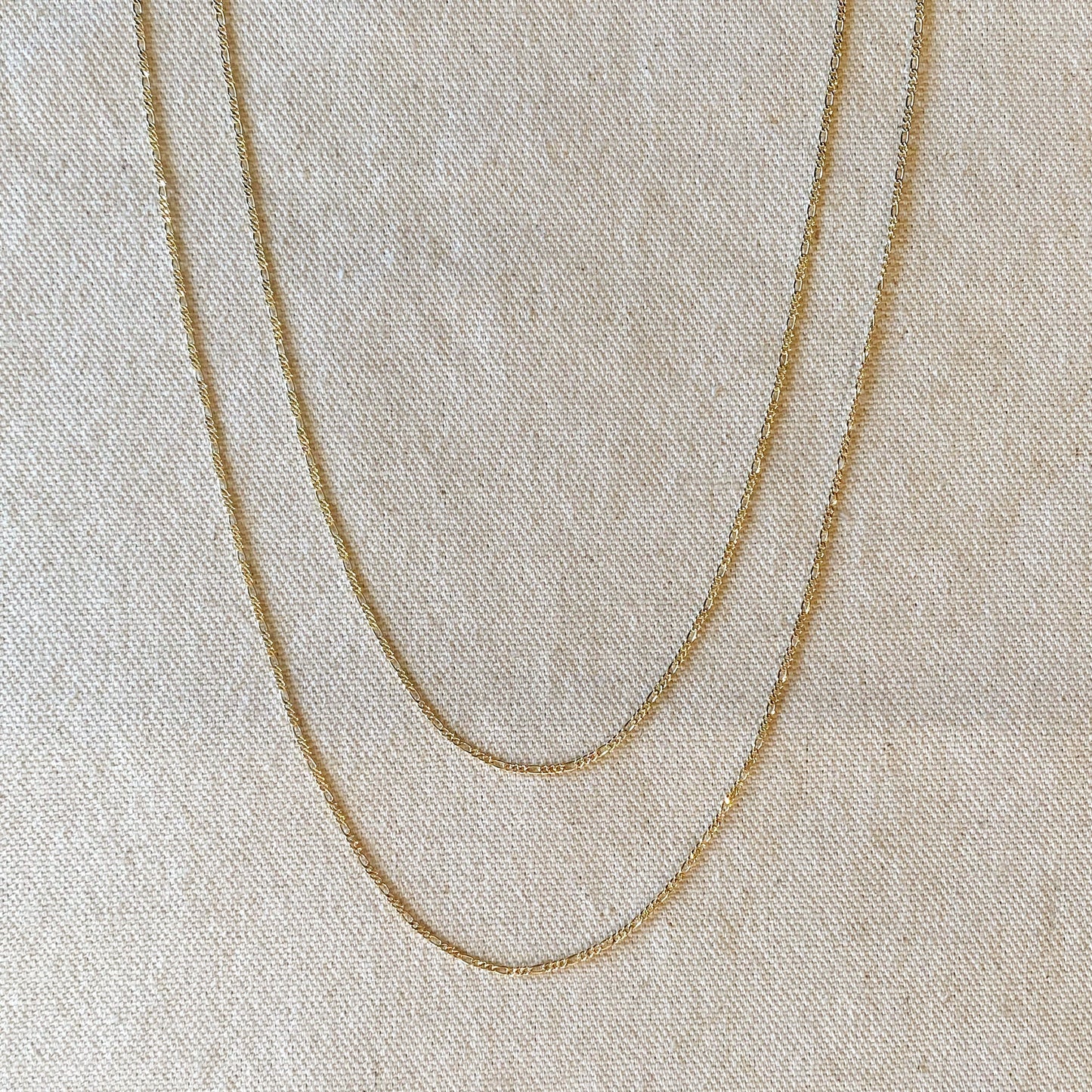 Delicate Figaro Chain Necklace - Thin 1.5mm Chain for Women